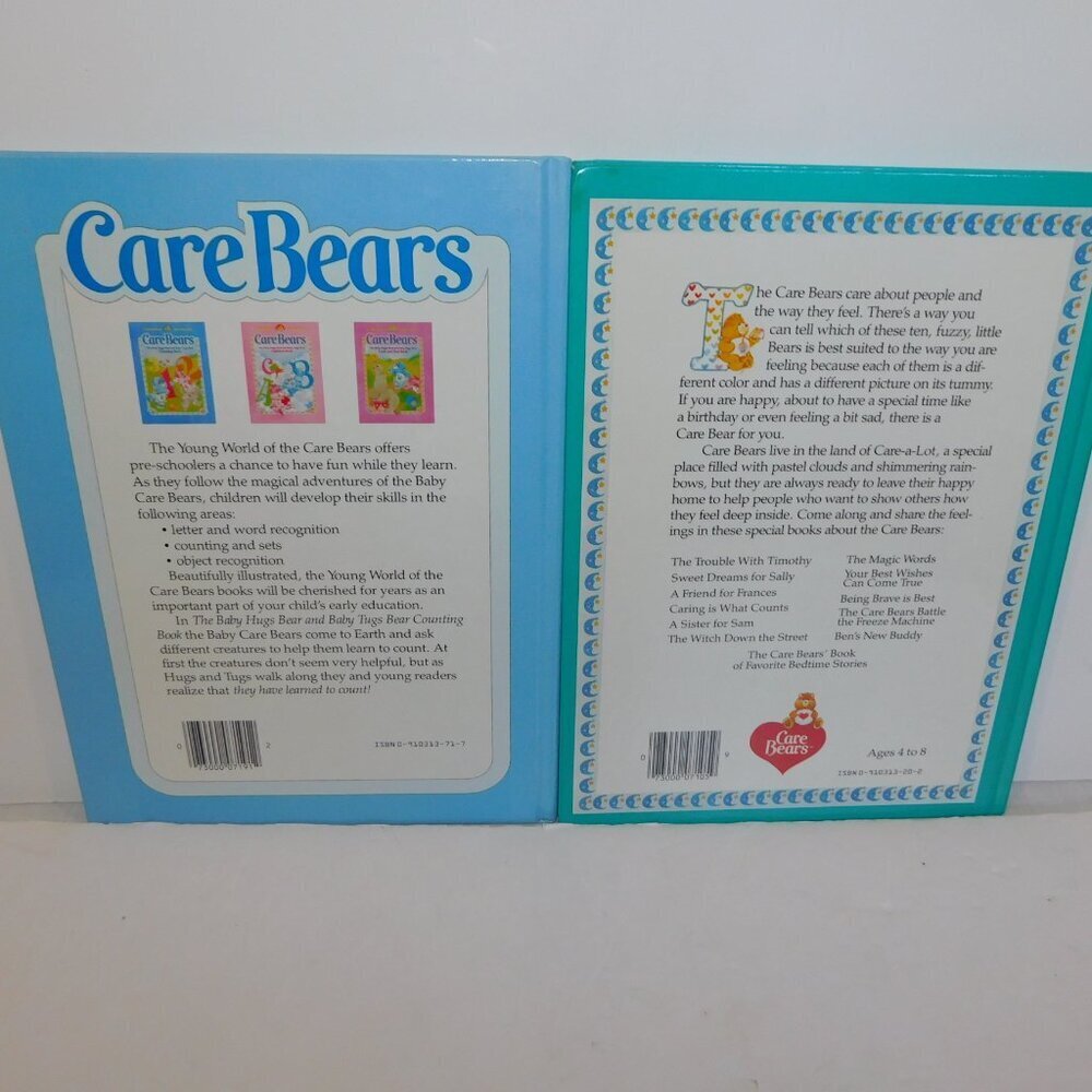 Vintage 1984 Care Bears Hard Cover Books Parker Brothers Set 2 Hugs Tugs Bedtime - Picture 4 of 10